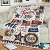 Patriotic Fleece Blanket, American Flag Throw Blanket, Independence Day Decor, 4th of July Gift, USA Freedom Blanket, Rustic Americana