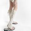 Λευκά Διάφανα Μπαλαρίνες Leg Warmers με Κορδόνια για Γυναίκες - Στενή Εφαρμογή & Ευέλικτα