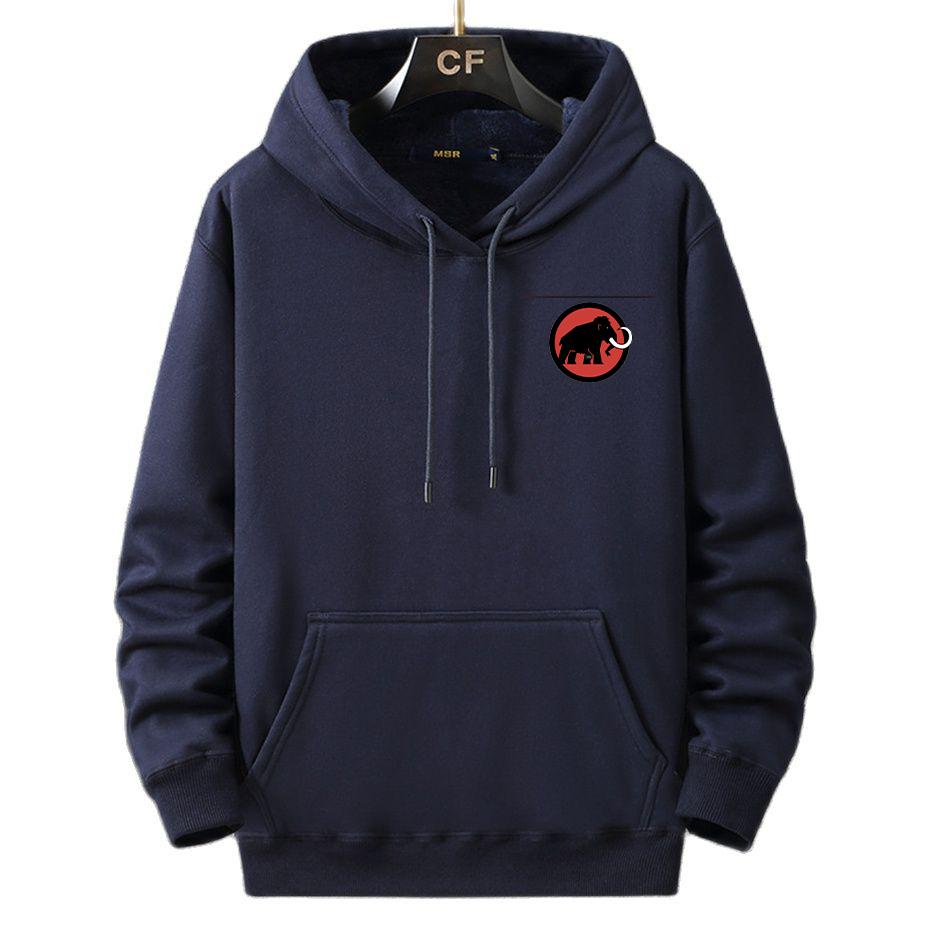 Höst- och vinterfleece-pullover huvtröja med extra tjocklek och lös passform stor storlek L-12XL supermjuk och bekväm passform