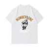Men's 100% Cotton Crew Neck Short Sleeve T-Shirt, Number One Forever Hand Gesture Print Casual Comfortable Tee, Summer Regular Fit Daily Wear Top for