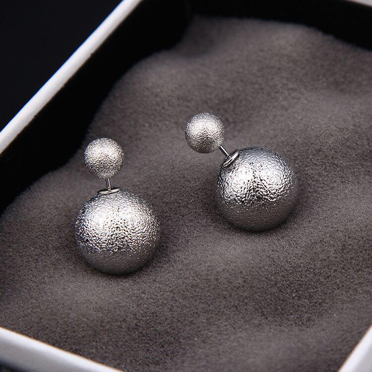 Cute Beans Double-Sided Pearl Earrings - Trendy Korean Fashion Jewelry