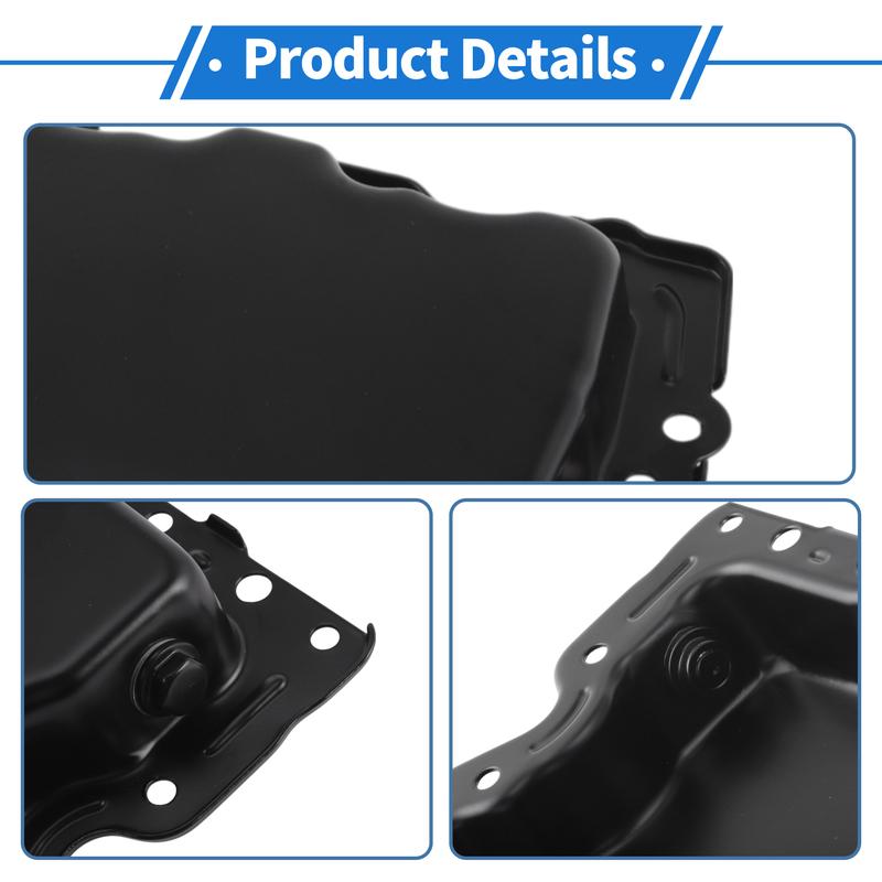UXCELL No.12649936 Engine Oil Pan Oil Pan Sump Transmission Oil Pan for Chevrolet Malibu 2013-2015 Iron Black