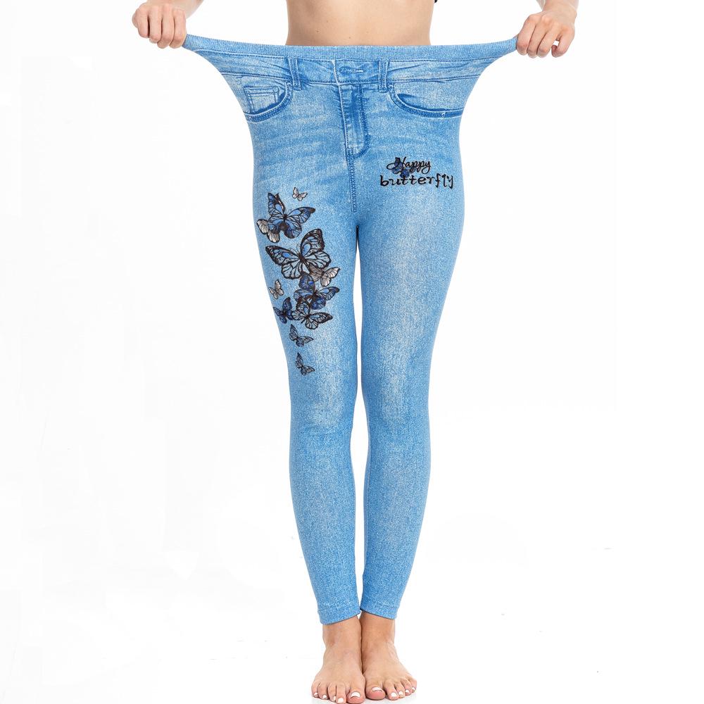 

Women s Butterfly Print Slimming Butt-Lifting One-Piece Stretch Leggings XL