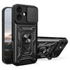 For iPhone 17 Case with Slide Camera Lid PC+TPU Kickstand Phone Cover