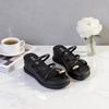 Summer Women Flat Sandals With Pu Material And Rubber Sole For Daily Wear