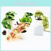 Simulation Epipremnum Aureum Potted Artificial Faux Plant For Home Decor And Photography Settings