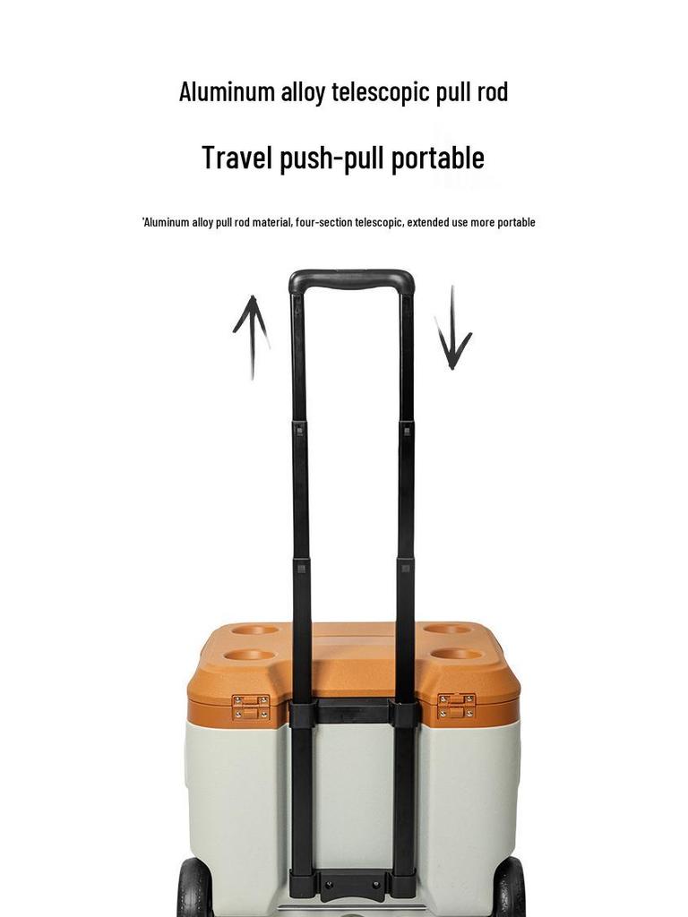 Mountain Guest Portable Insulated Cooler Box for Outdoor Camping, Car, and Trolley Use