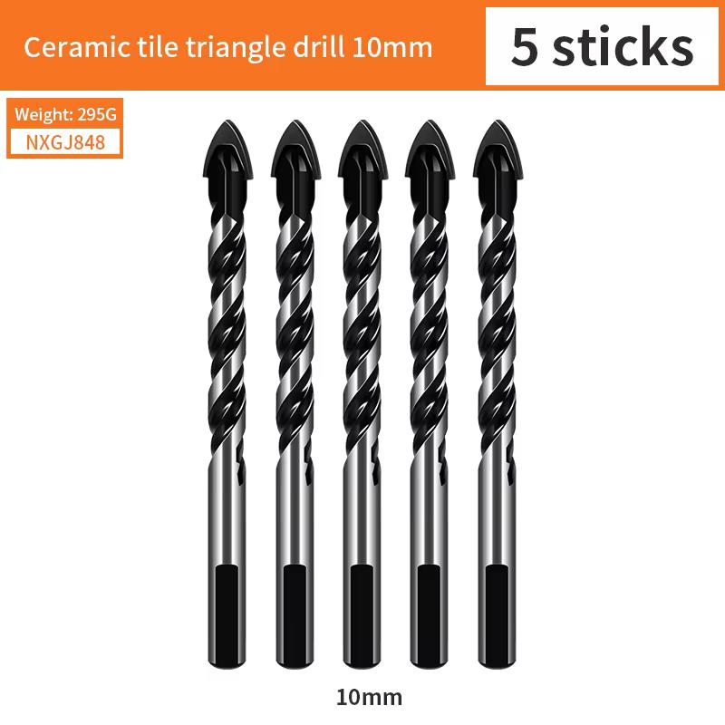 Newshark Tile Triangle Drill Bit Set Multifunctional Metal Drill Kit Ceramic Concrete Brick Punching Hole Drill Bits 6 8 10 12mm