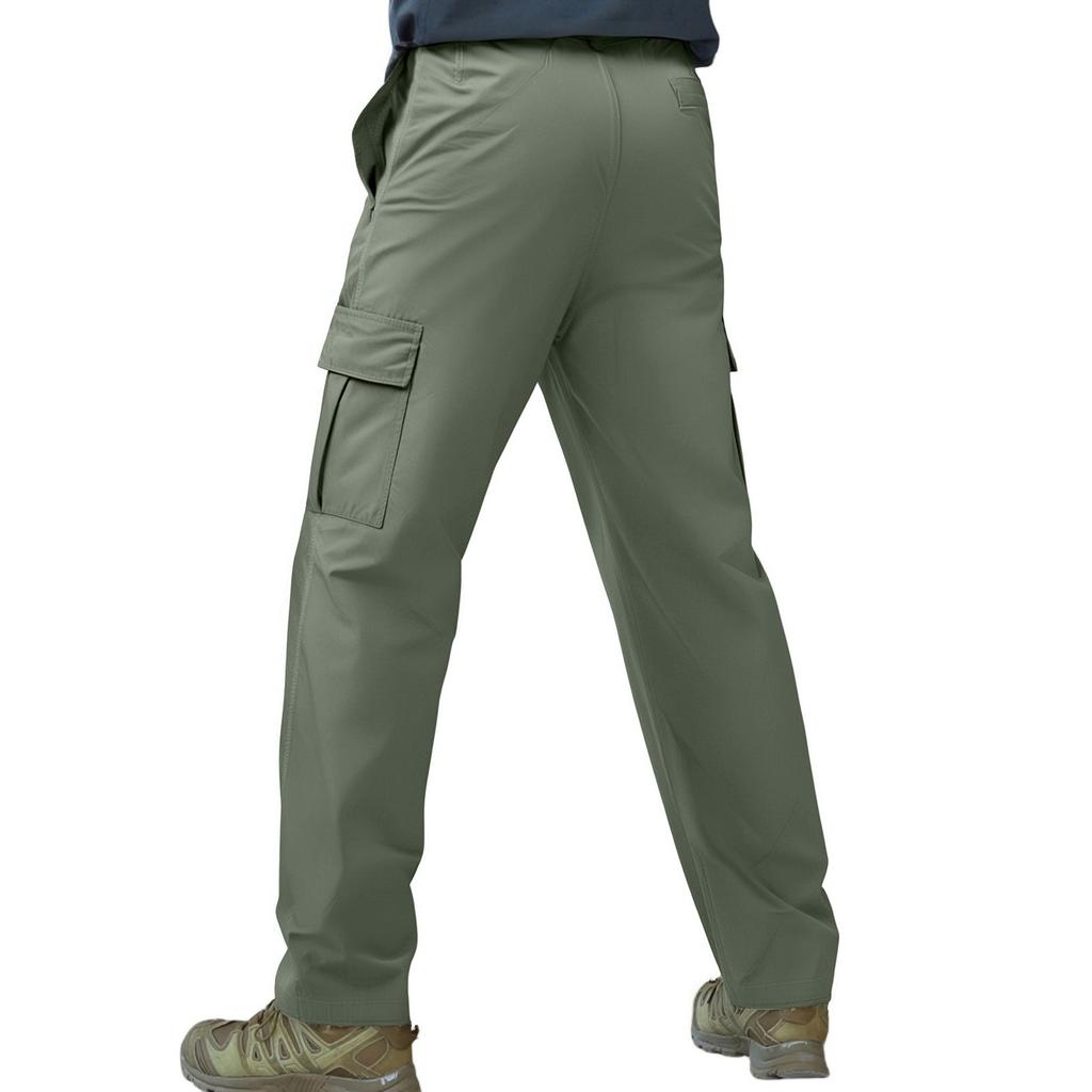 Men's Oxford Fabric Multi-pocket Color Loose Work Pants Long Pants