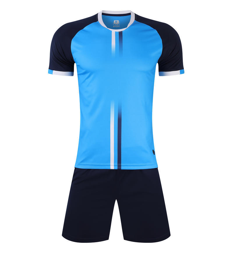 Summer New Short-Sleeved Football Jersey Suit Men S Game Training Team Jersey Football Jersey Sportswear 2101 24 небесно-голубой