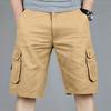 Men's OutdoorLoose Casual Pants Multi-Pocket Solid Color Cargo Shorts