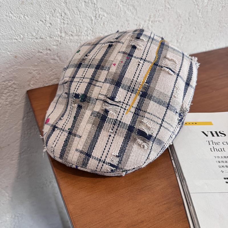 Vintage British Style Beret With Breathable Cotton Polyester For Spring Autumn Fashion Fans