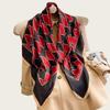Hangzhou Silk Satin Brocade Scarf 110x110: Versatile Large Silk Feel Shawl for Air Conditioning