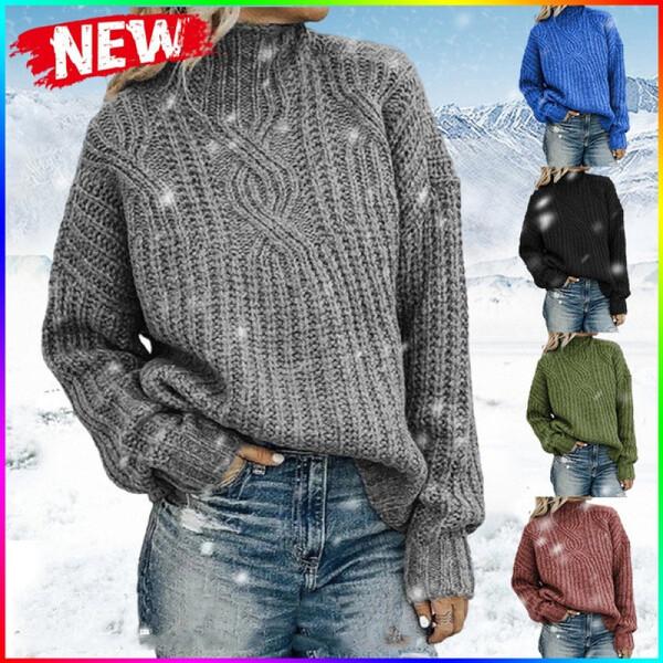 

Свитер женский, водолазка, вязаный топ, пуловер, зимний женский модный свободный джемпер с длинными рукавами, топы