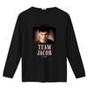 Team Jacob Twilight Damen T-Shirt Film-inspiriertes Print Lässige Kleidung vintage Gewaschen Designer-Kleidung Weich homme Stilvoll