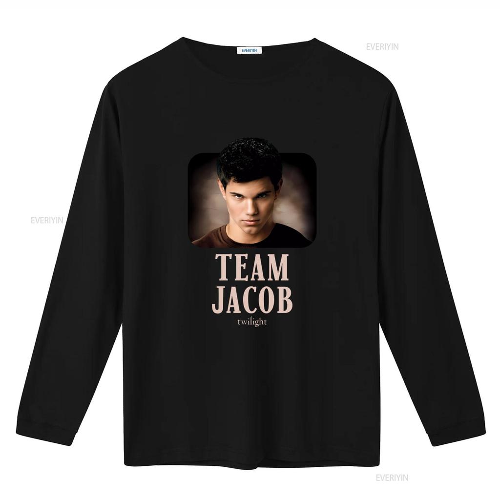 Team Jacob Twilight Damen T-Shirt Film-inspiriertes Print Lässige Kleidung vintage Gewaschen Designer-Kleidung Weich homme Stilvoll