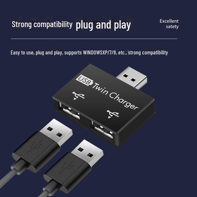 High-Speed USB Extender with Dual USB Charger - Portable and Convenient