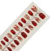 Handmade Resin Red Faux Nail Art Tips: 30 Pre-made Wearable Fortune & Blessings Stickers