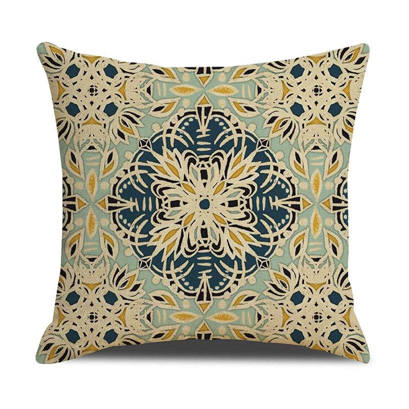 

Pattern Printed Pillowcase Bedroom Sofa Cushion Cover Linen Pillowcase Geometric Nordic Style Side Sleeping 45 * 45Cm-linen (excluding pillow core)