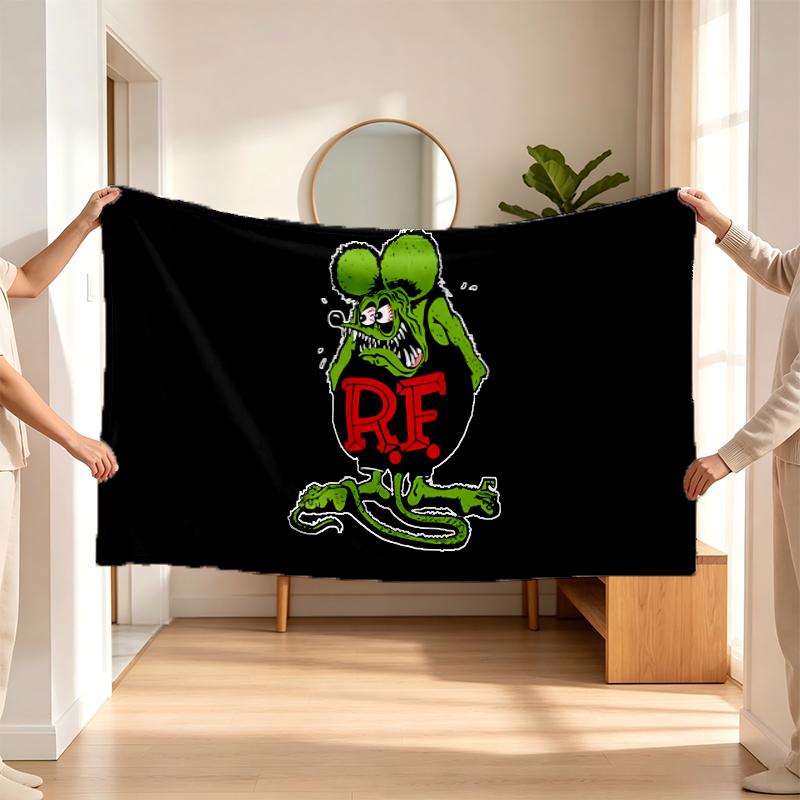 Rat Fink (1) Flannel blanket a soft accent for the bedroom and living room and a cozy home gift