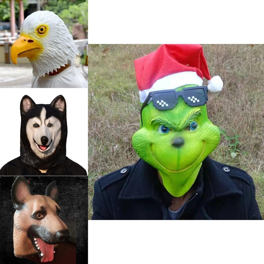 Rolig djurhuvudbonad för Halloween Cosplay Latexmaterial Olika designer Perfekt för utklädning Roliga rekvisita Karaktärer)