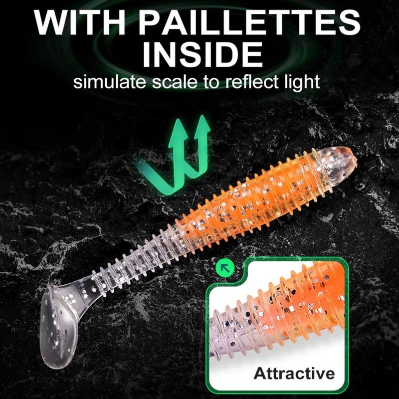 6lots Soft Realistic Floating Lures Swimming Motion Wobblers Artificial Baits Saltwater Freshwaters Use