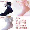 Fashion Short Sweet Baby Girls Lace Frilly Ruffle Princess Socks Big Bow Cotton