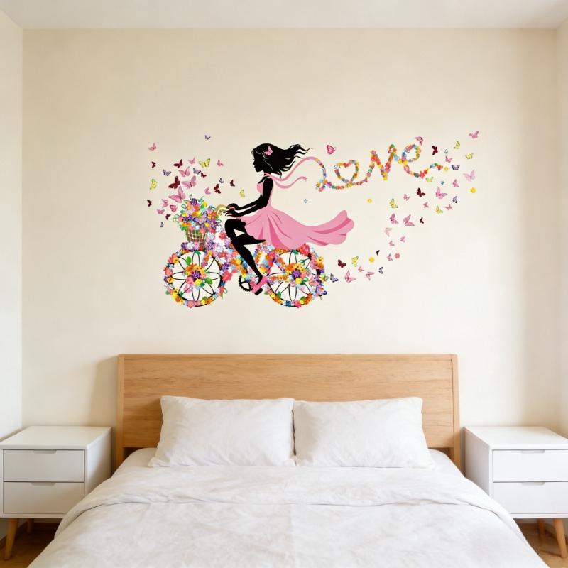1/2Pcs Beautiful Girl Creative Wall Stickers Romantic Self Paste Murals Home Decor Wall Decor Home Decoration Accessories