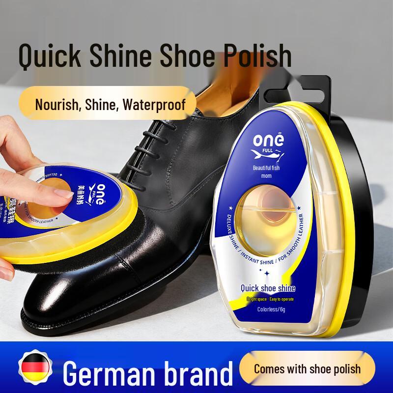 ONEFULL Quick Shine Leather Shoe Polish with Sponge Applicator