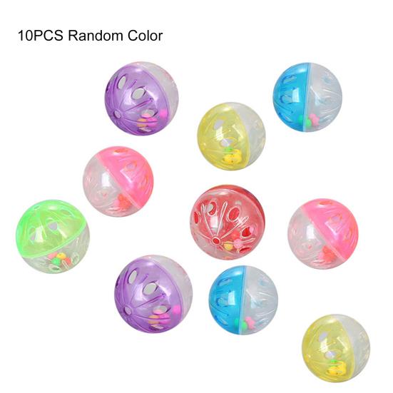 

10Pcs Funny Pet Cat Kitten Bell Chase Hollow Ball Cage Chew Interactive Toy 10pcs