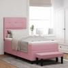 Pink Box Spring Bed with Headboard 200 x 100 cm Velvet