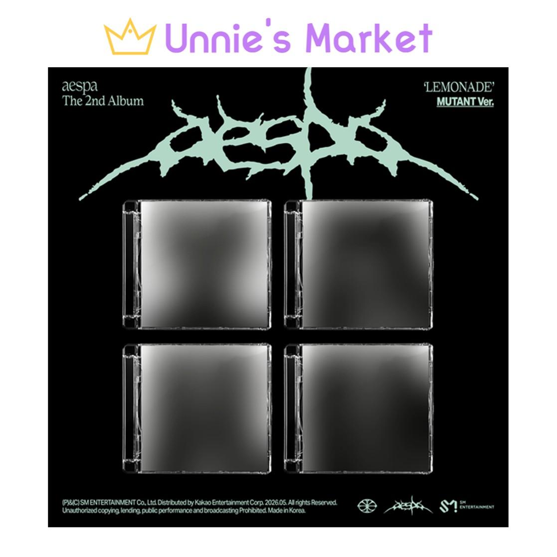 

[Предзаказ] aespa [LEMONADE] MUTANT Вер. 2-й альбом + бесплатный подарок Random ver. (no duplicates)