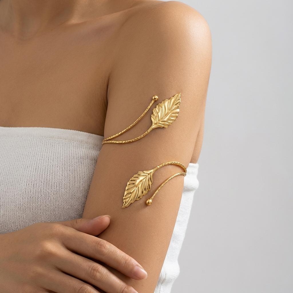 Elegant Sun Adjustable Cuff Bracelet for Women Unique Gold Color Upper Arm Bangle Festival Beach Party Jewelry Gift