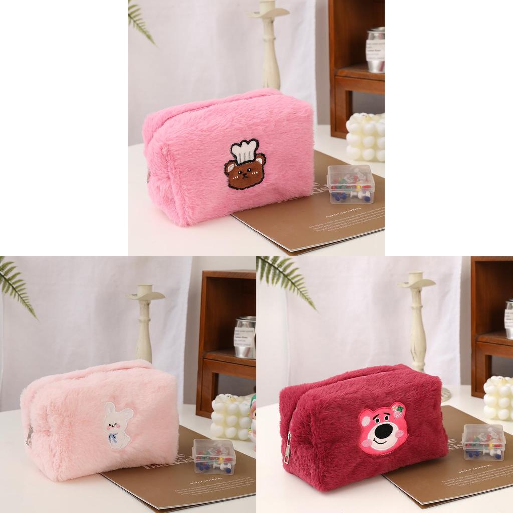 Plush Makeup Bag With Lotso Rabbit Print For Travel And Storage For Women