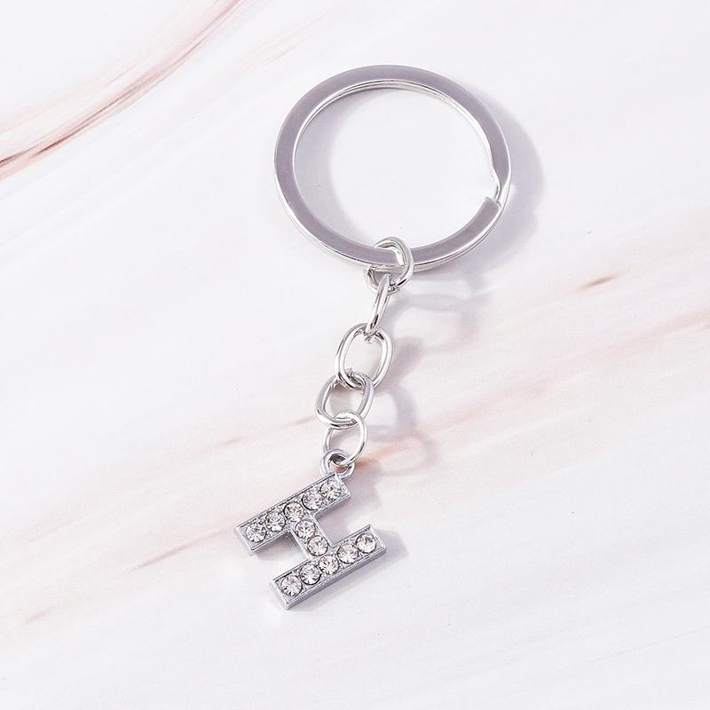 Fashion Initial 26 Letters A-Z Alphabet Keychain Rhinestone Key Ring Pendants for Car Key Bag Decor Charms DIY Accessories