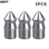 1/2/3PCS Silver Rear Hole Cleaning Nozzle, Pressure Washer, Drain Sewer, Pipe Spray Nozzle, Rotary Clearning Nozzle, 3/8 "