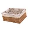 Woven Storage Basket Rural Fabric Weaving Handmade Desktop Storage Basket for Organizing Shelves Bedroom Bathroom