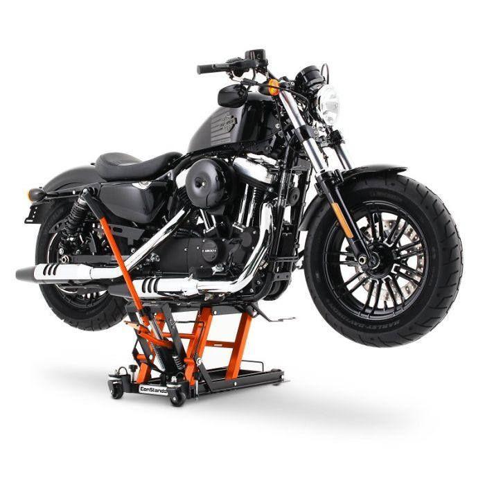 Moto Pont elevateur ciseaux ConStands Mid-lift L Pont hydraulique pour Chopper 680kg orange