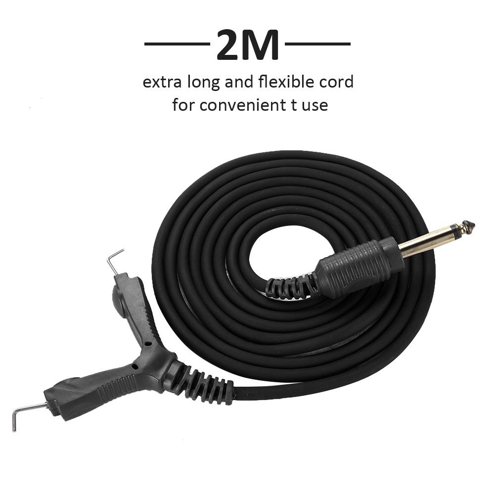 2m Tattoo Power Supply Silicone Clip Cord Tattoo Hook Line for Tattoo Machine (Black)