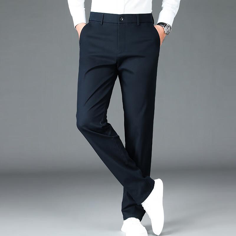 Fengxun Men's Autumn/Winter Straight Leg Business Casual Pants