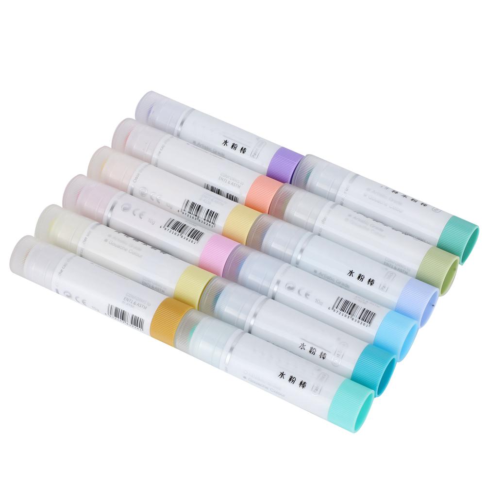 12Pcs WaterSoluble Crayon Rotatable Gouache Color Oil Pastels Children Painting Stick