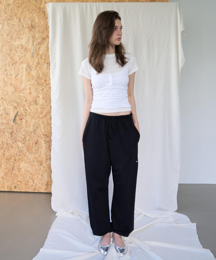 LOSSYROW Soft Jogger Sweat Pants - Black