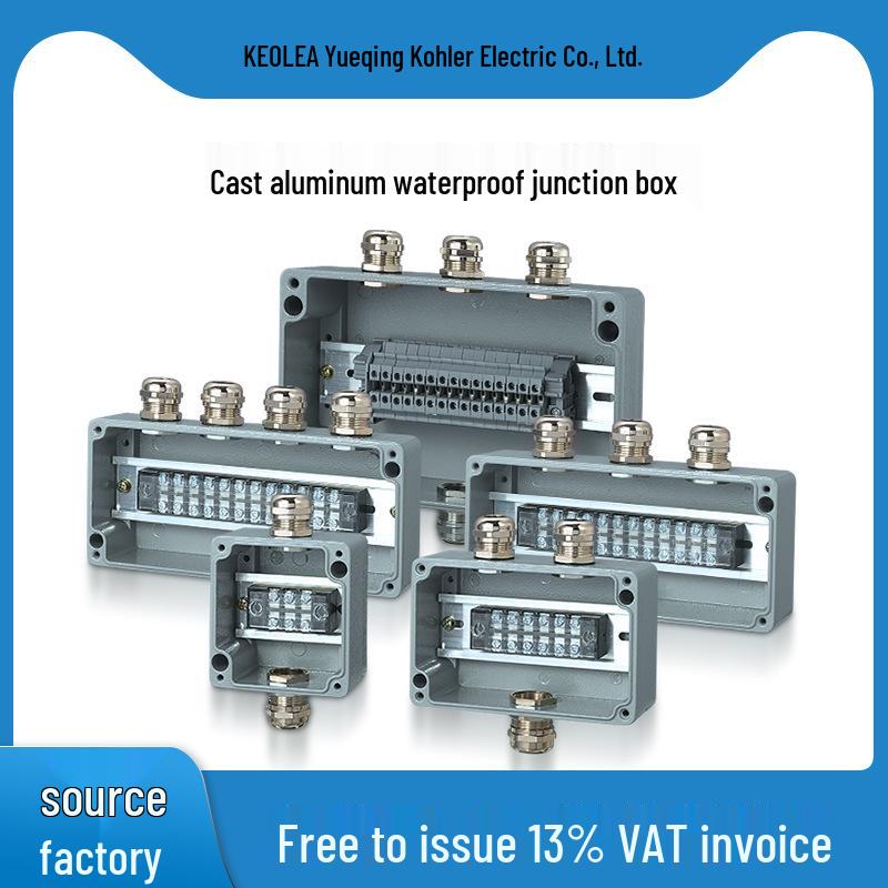 Caja de Conexiones Estanca para Exteriores de Aleación de Aluminio con Terminales