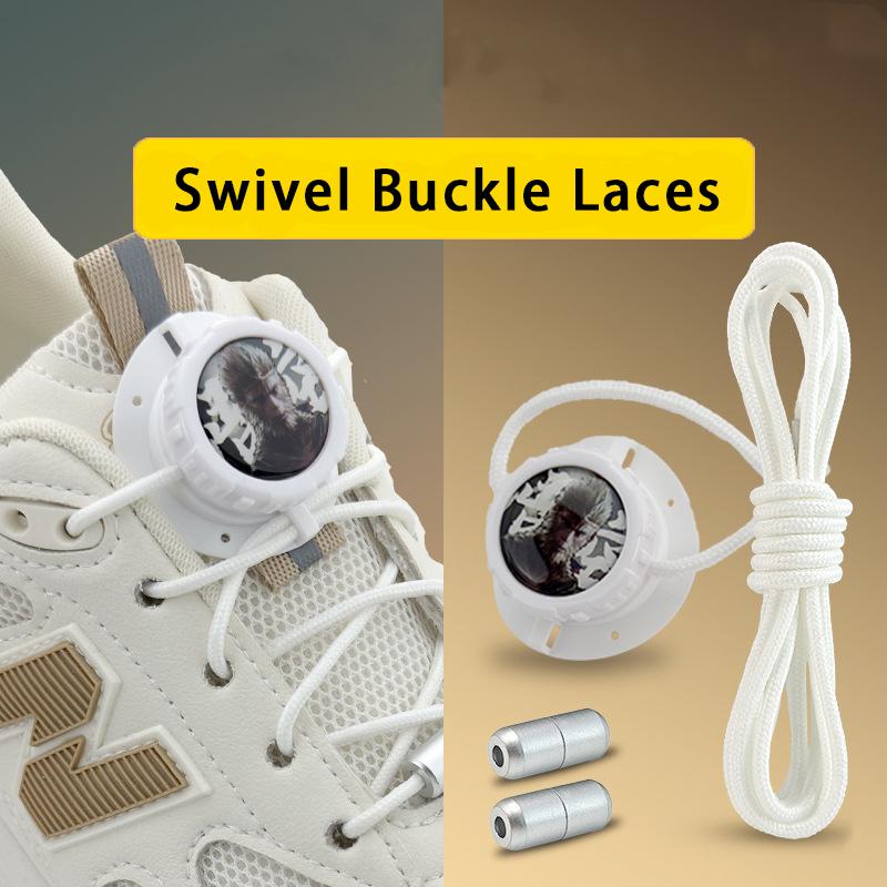 1Pair Fashion Wukong Swivel Buckle Laces Automatic Shoelaces Without Ties Sneakers No Tie Shoe Laces Kids Adult Shoelace