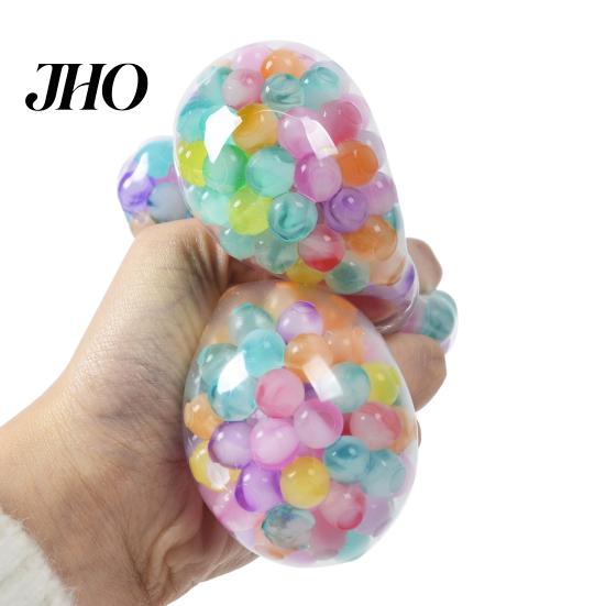 Dekompressionsball Regenbogenperle Stress mit Glitzer Weiches TPR Quetschspielzeug zur Angstlinderung Buntes Fidget Spielzeug für Kinder Erwachsene Lustiges Gadget Langlebig