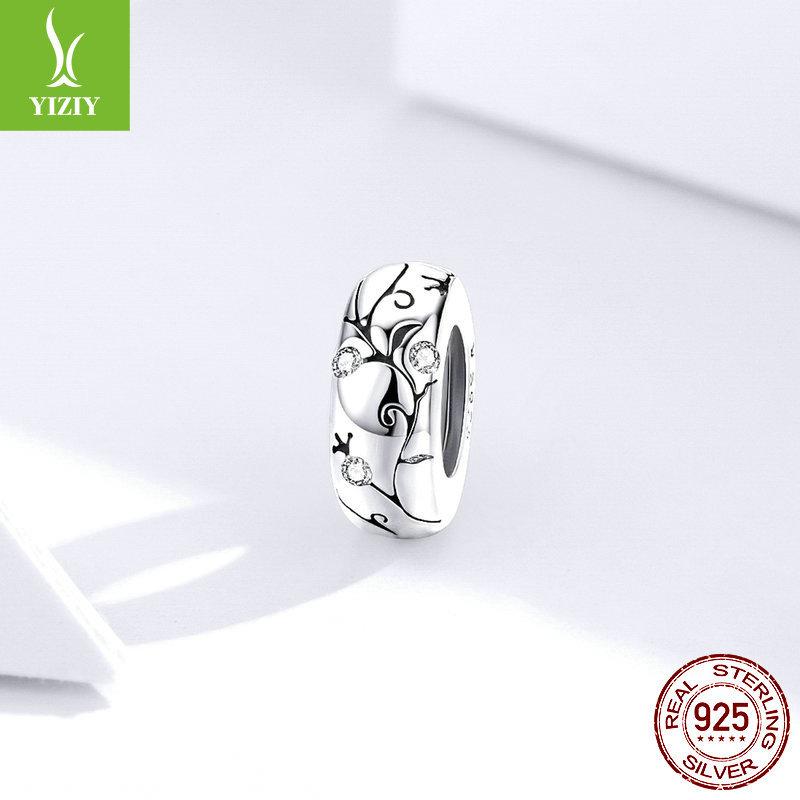 Classical Pattern Silicone Positioning Buckle Bead S925 Silver Positioning Bracelet Accessories Scc1559