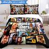 3PCS Theft Auto Bedding Set Duvet Cover Closure Includes 1 Duvet Cover & 2 Pillowcases for All Seasons Bedroom Decor Christmas Fan gifts