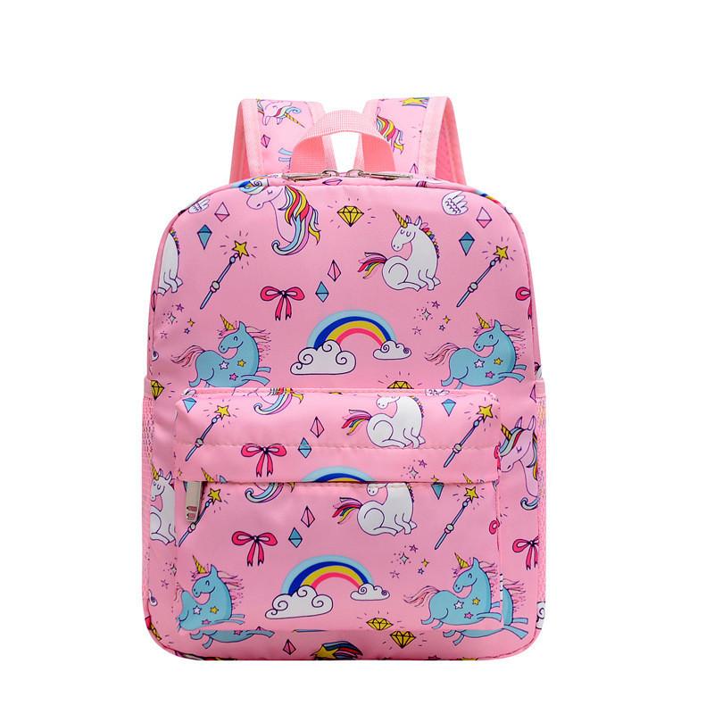 Cute Nylon Unicorn School Backpack For Girls Fashionable Print And Durable