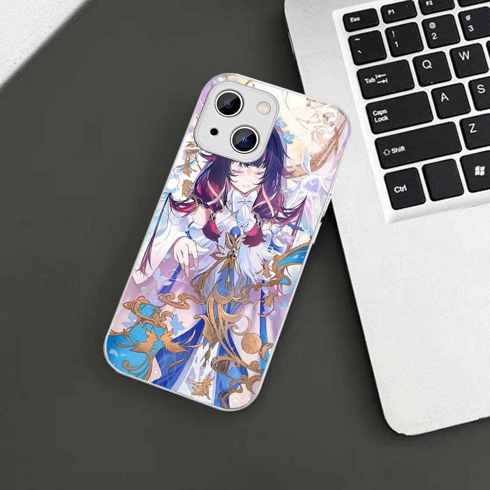 Genshin Impact Columbina Für IPhone 14 13 12 Mini 11 Pro XS Max X XR 14 Plus Gehärtetes Glas Cover