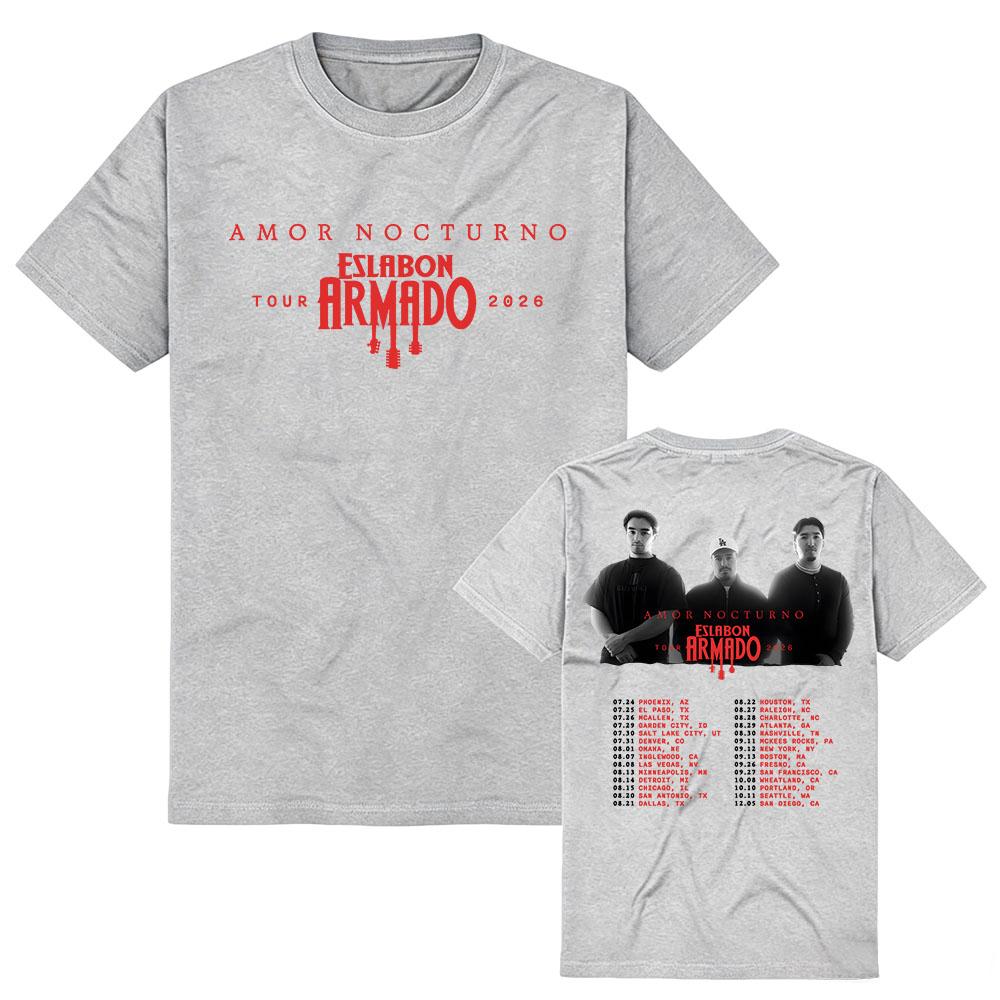 2026 AMOR NOCTURNO TOUR T-shirt ESLABON ARMADO Band Design Tshirts Short Sleeve Cotton Female/Male Tees Summer O-neck Unisex Top